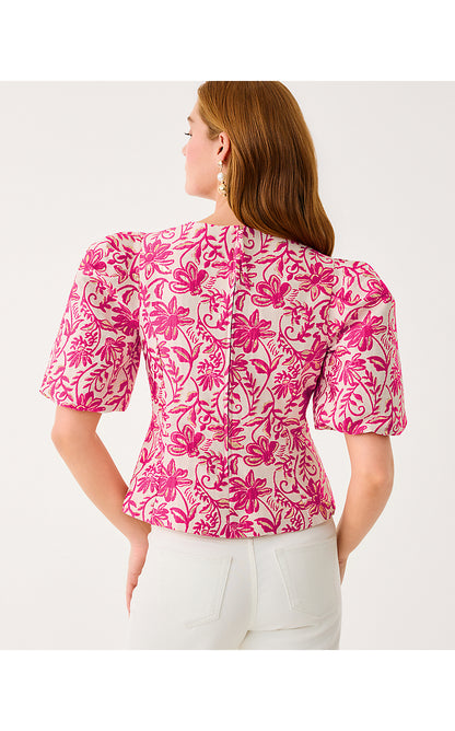 MEDORA JACQUARD TOP, SUN SHELL PINK SUNSEEKER JACQUARD