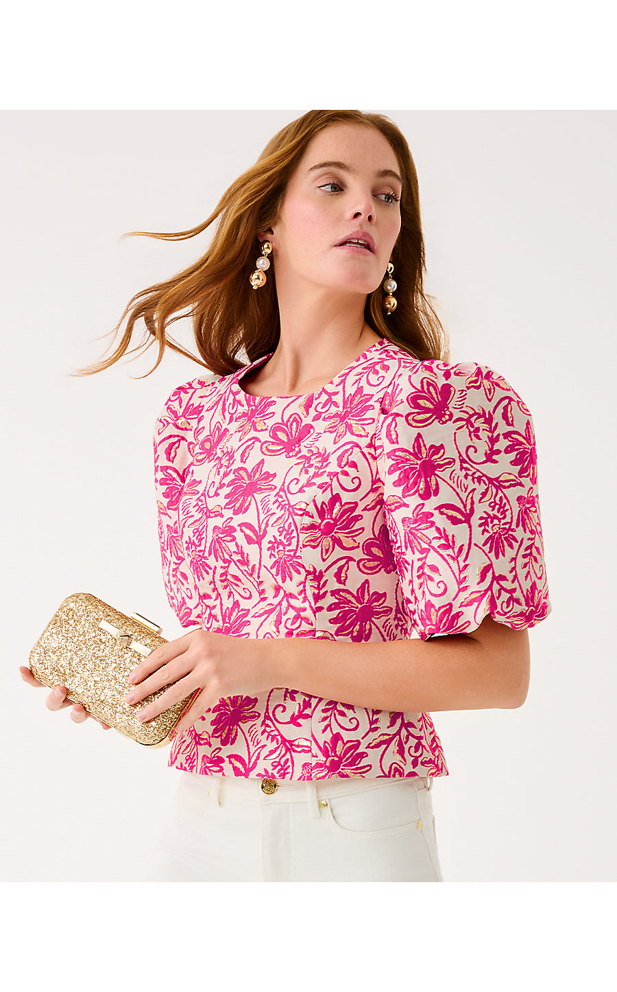 MEDORA JACQUARD TOP, SUN SHELL PINK SUNSEEKER JACQUARD