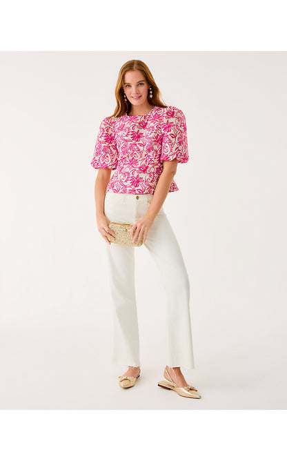 MEDORA JACQUARD TOP, SUN SHELL PINK SUNSEEKER JACQUARD