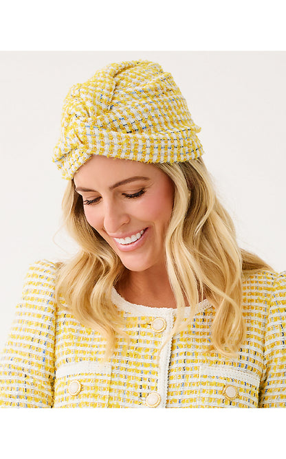 PARTY ALL THE TIME HEAD WRAP, LIMONCELLO SPACEDYE STRIPE BOUCLE