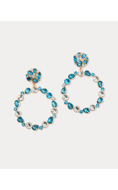 PARTY PUNCH HOOP EARRINGS, BELLEVUE BLUE