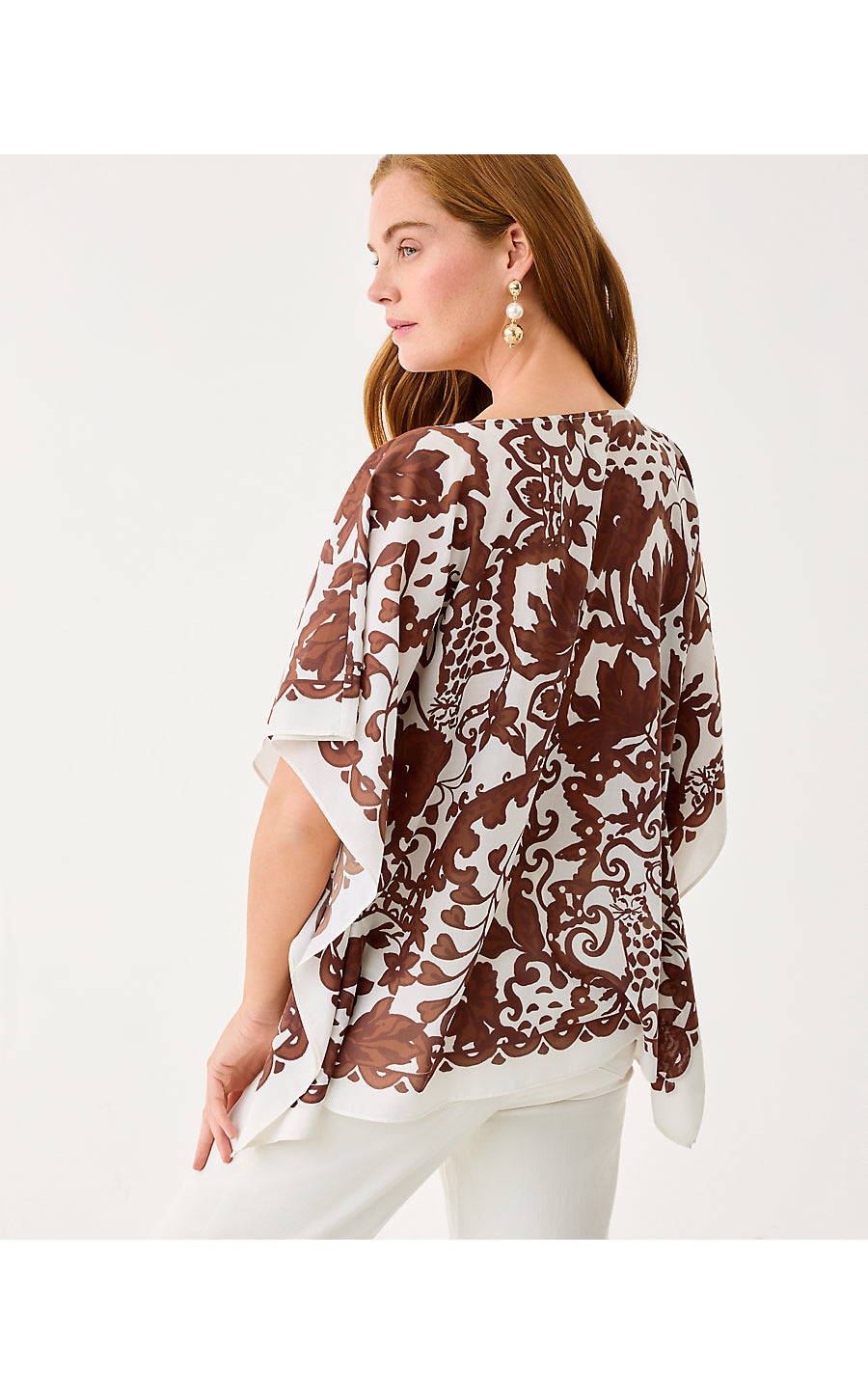 BRITTINA TUNIC, BEACHCOMBER BROWN SPICY SOCIALITE ENGINEERED TUNIC SM