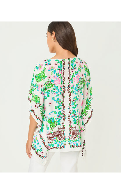 BRITTINA TUNIC, RESORT WHITE ROYAL ZOO ENGINEERED TUNIC SM