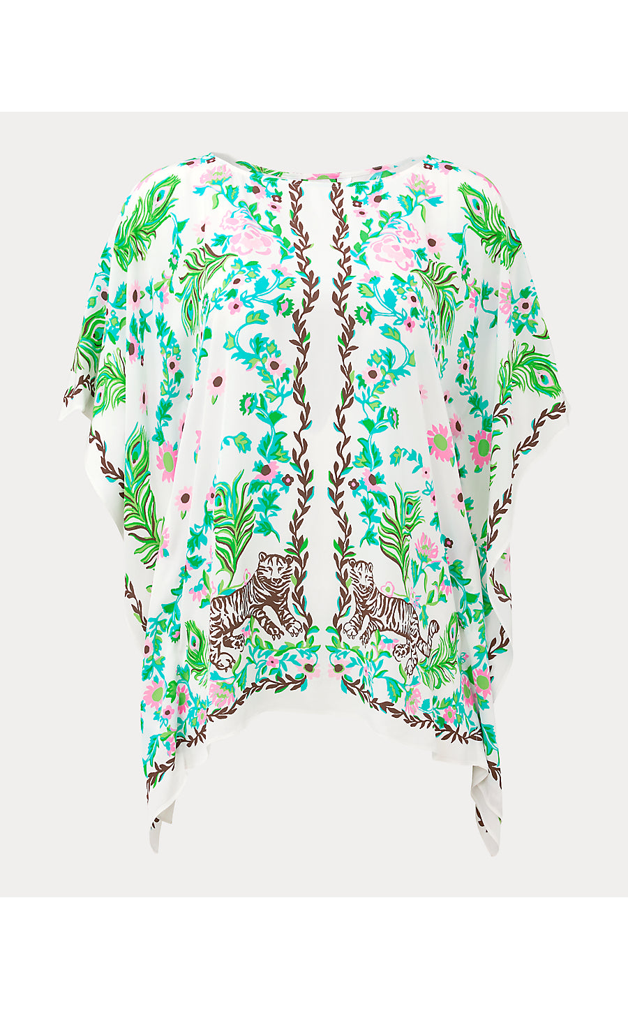BRITTINA TUNIC, RESORT WHITE ROYAL ZOO ENGINEERED TUNIC SM