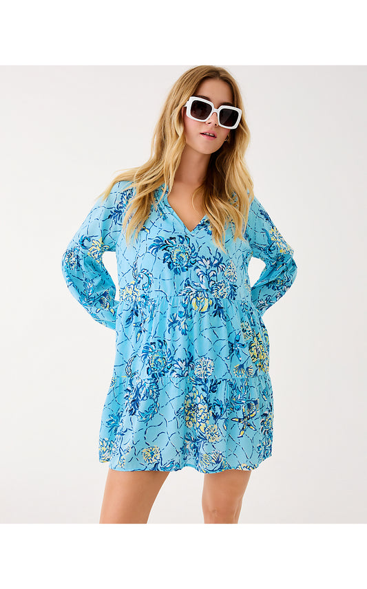 DAVIAN LONG SLEEVE COVERUP, BELLEVUE BLUE BREAKERS BEACH