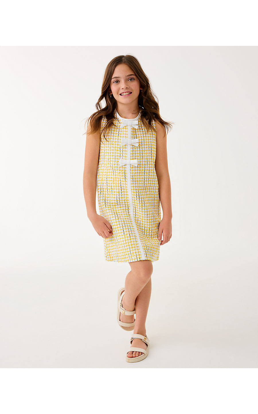 MINI ARIA SHIFT, LIMONCELLO SPACEDYE STRIPE BOUCLE