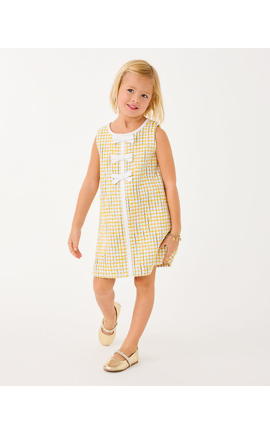 MINI ARIA SHIFT, LIMONCELLO SPACEDYE STRIPE BOUCLE
