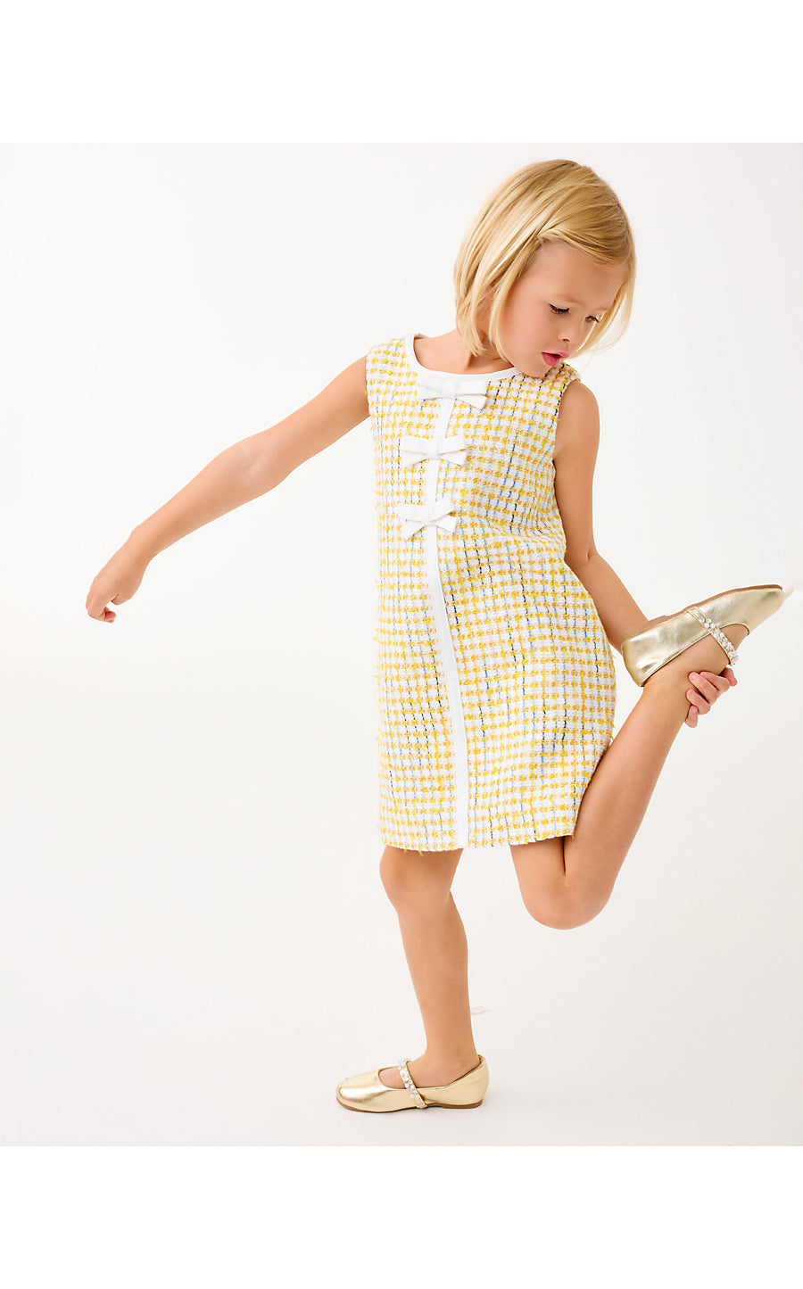 MINI ARIA SHIFT, LIMONCELLO SPACEDYE STRIPE BOUCLE
