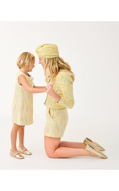 MINI ARIA SHIFT, LIMONCELLO SPACEDYE STRIPE BOUCLE