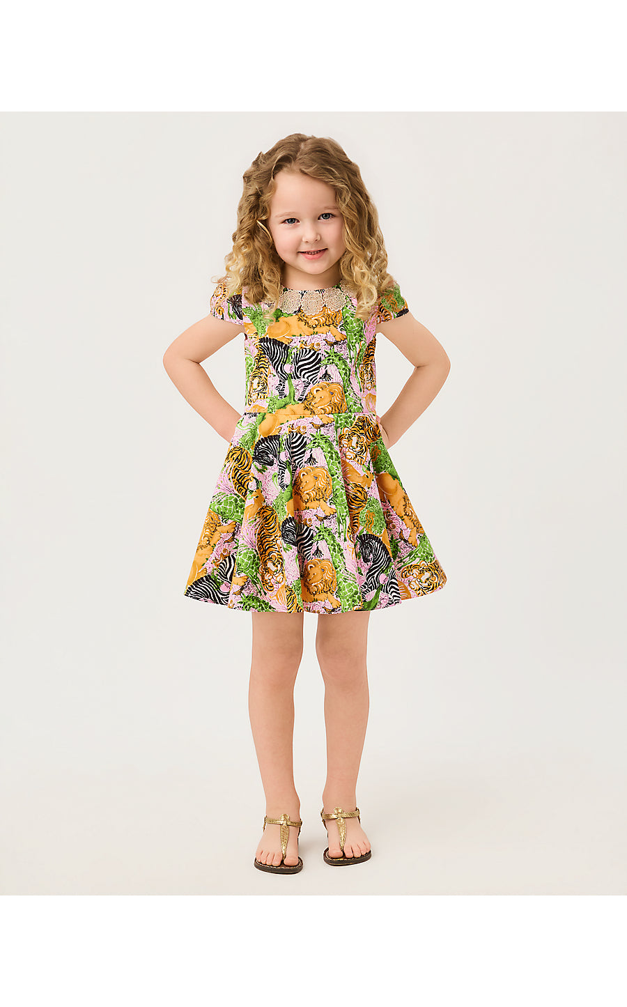 IDALA SHORT SLEEVED DRESS, MULTI LIL LILLYS ZOO