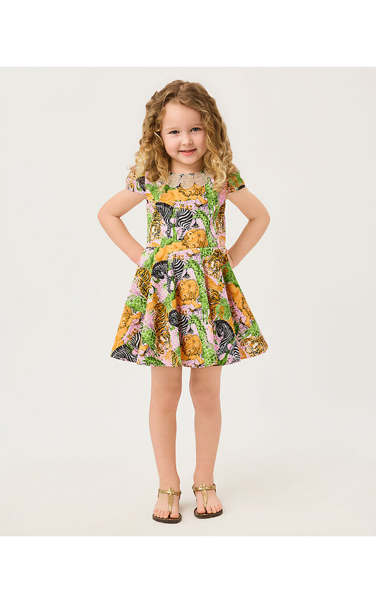 IDALA SHORT SLEEVED DRESS, MULTI LIL LILLYS ZOO