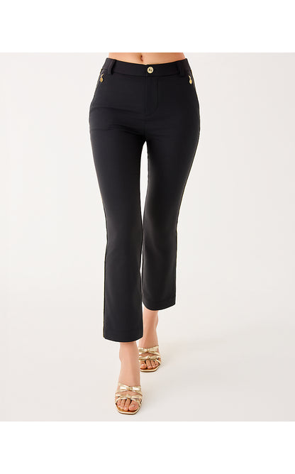 ANA EMBELLISHED CROP FLARE PANT, NOIR