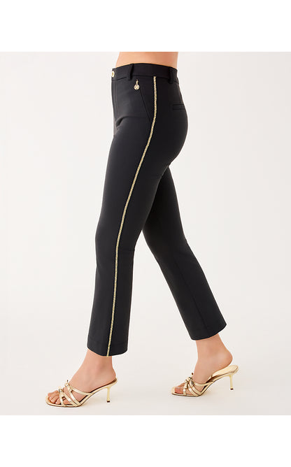 ANA EMBELLISHED CROP FLARE PANT, NOIR