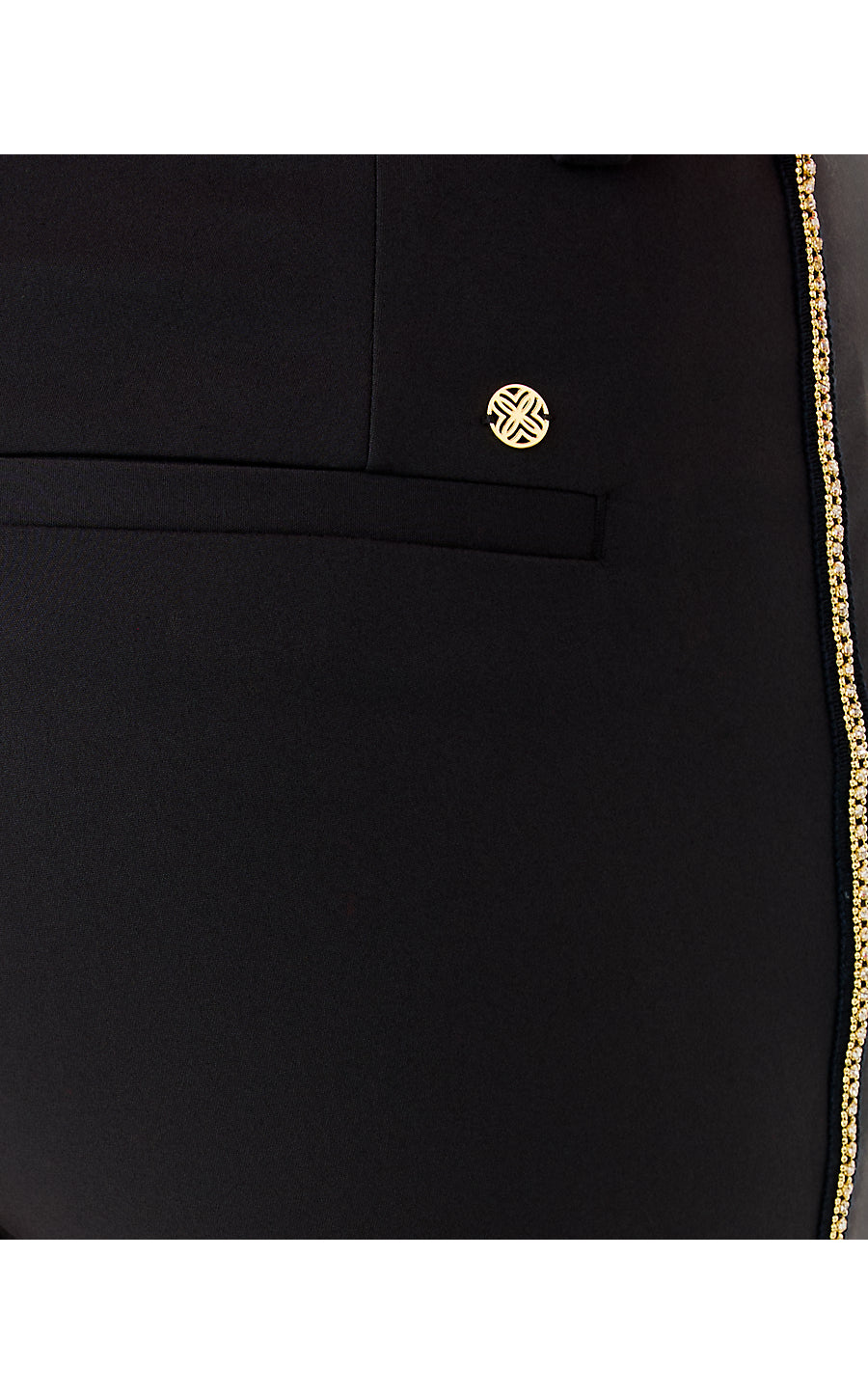 ANA EMBELLISHED CROP FLARE PANT, NOIR