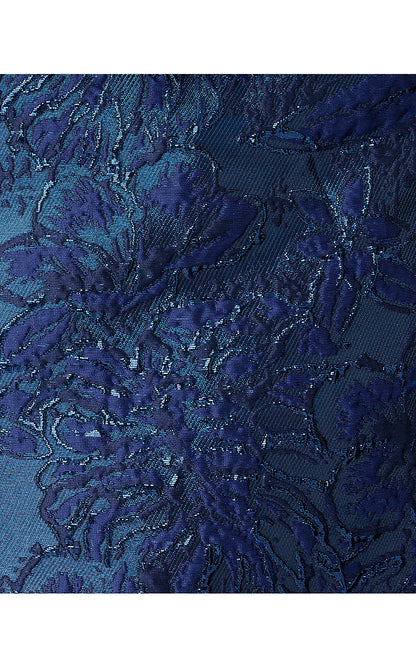 MEDORA JACQUARD TOP, LOW TIDE NAVY NIGHTSHADE BROCADE
