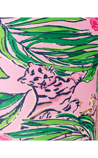 WEEKENDER HIGH RISE MIDI LEGGING, CONCH SHELL PINK CROSSGRAIN ROARING WITH JOY