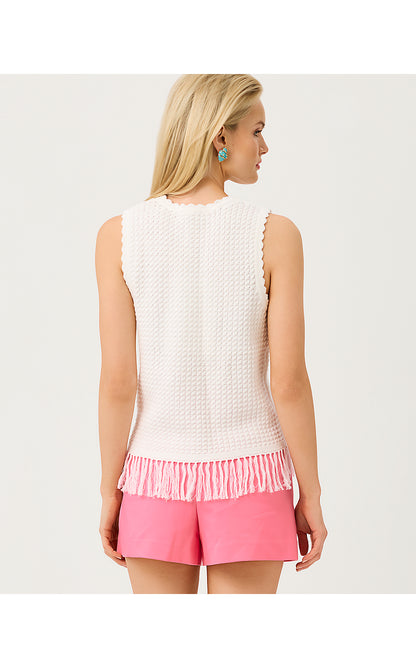 ROE SWEATER SHELL, RESORT WHITE STARFISH EMBROIDERY