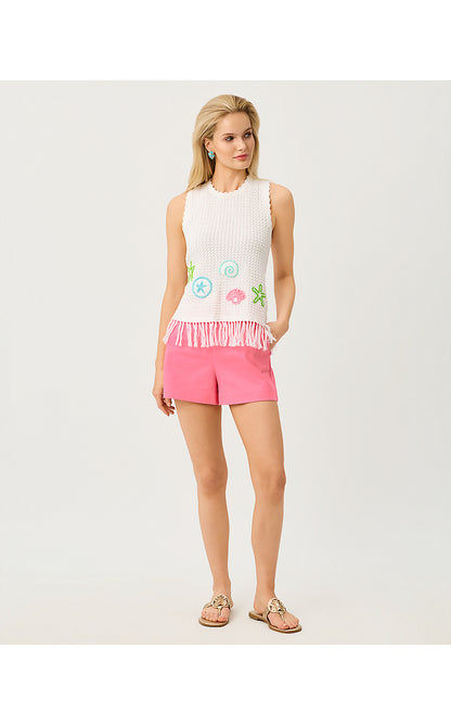 ROE SWEATER SHELL, RESORT WHITE STARFISH EMBROIDERY