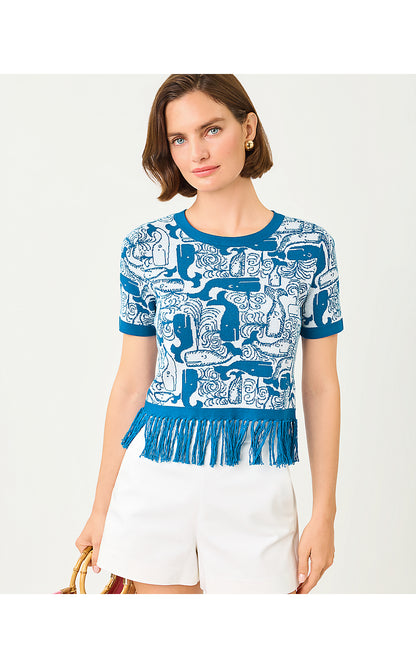KENDRA SWEATER, NASSAU BLUE THAR SHE BLOWS JACQUARD
