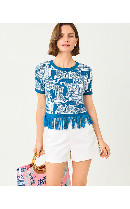 KENDRA SWEATER, NASSAU BLUE THAR SHE BLOWS JACQUARD