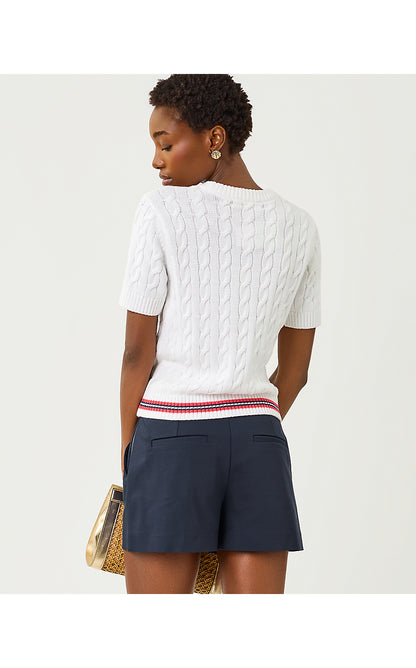 MIKO SWEATER, RESORT WHITE LOBSTER EMBROIDERY