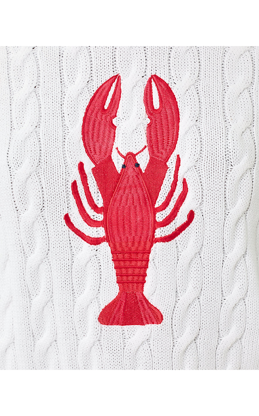 MIKO SWEATER, RESORT WHITE LOBSTER EMBROIDERY