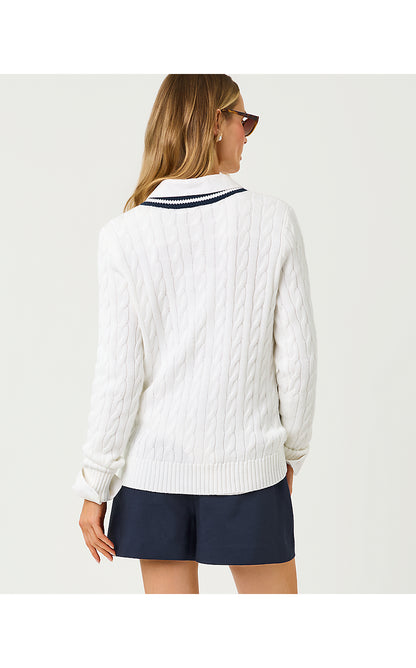 BROCKTON SWEATER, RESORT WHITE CRAB CROCHET