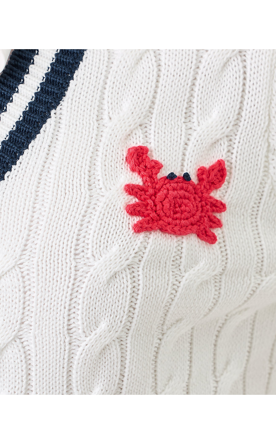 BROCKTON SWEATER, RESORT WHITE CRAB CROCHET