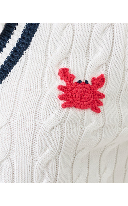 BROCKTON SWEATER, RESORT WHITE CRAB CROCHET