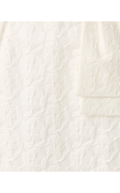 AMRA DRESS, RESORT WHITE FLORAL JACQUARD