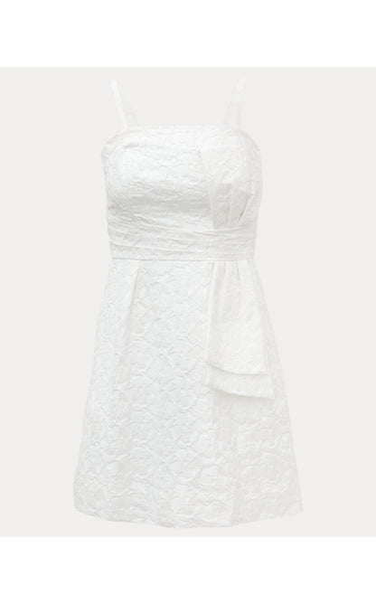 AMRA DRESS, RESORT WHITE FLORAL JACQUARD