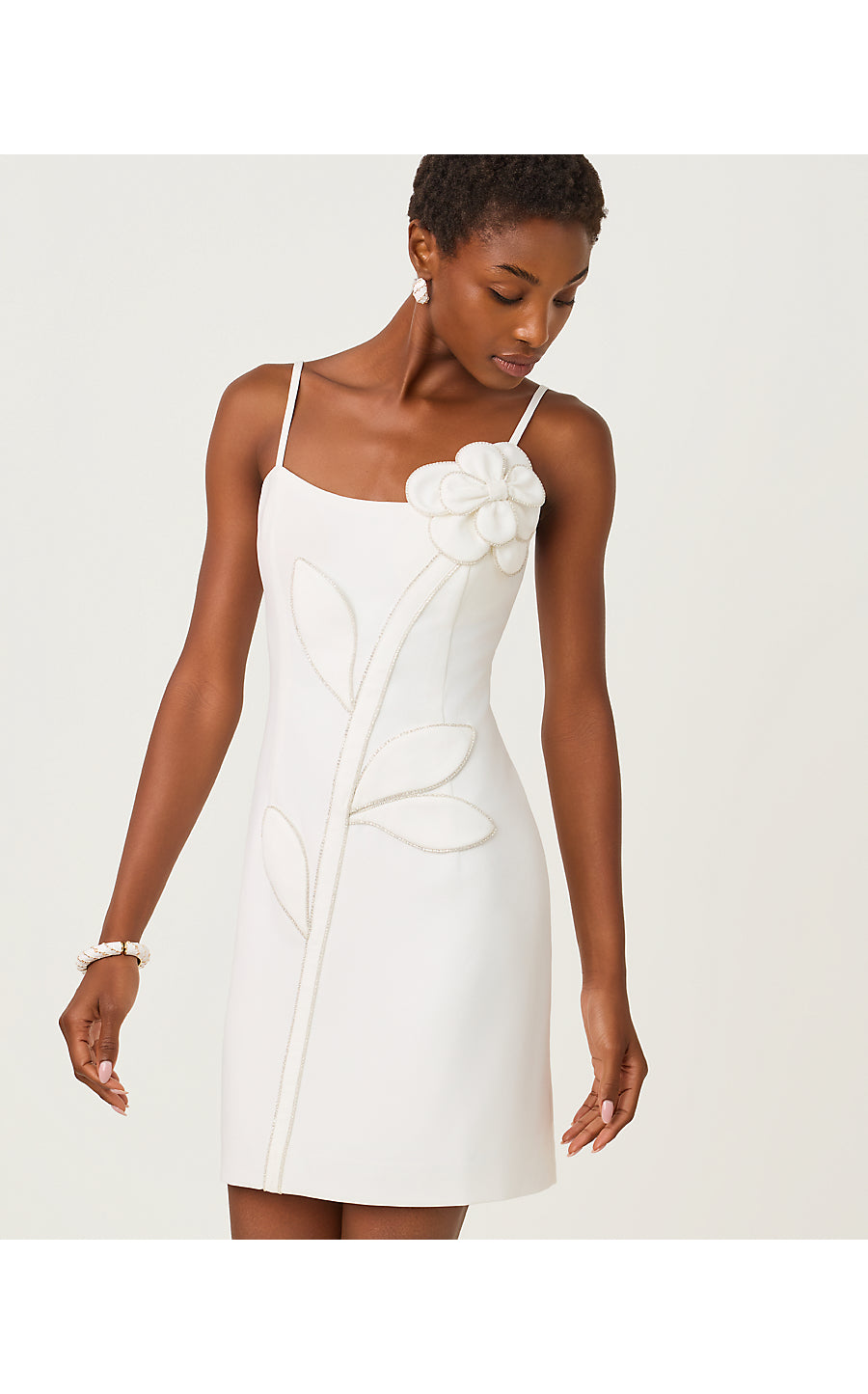 ANNALYN STRETCH DRESS, RESORT WHITE