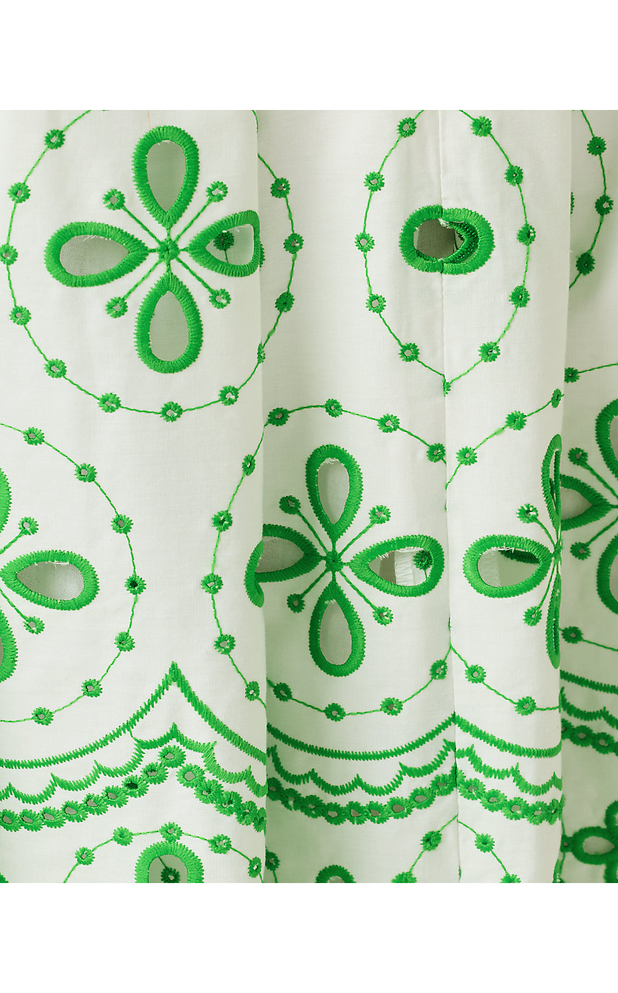 LISSETTE MIDI DRESS, PUTTING GREEN SPRING SHOWERS EYELET