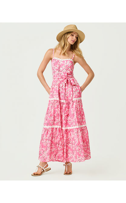 LANEY MAXI DRESS, CONFETTI PINK LIZA