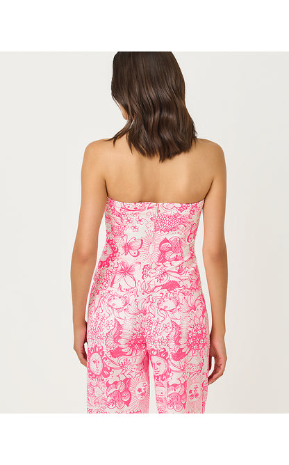 PARNI STRAPLESS CROPPED TOP, CHERRY BLOSSOM PINK FLEUR DE LILLY