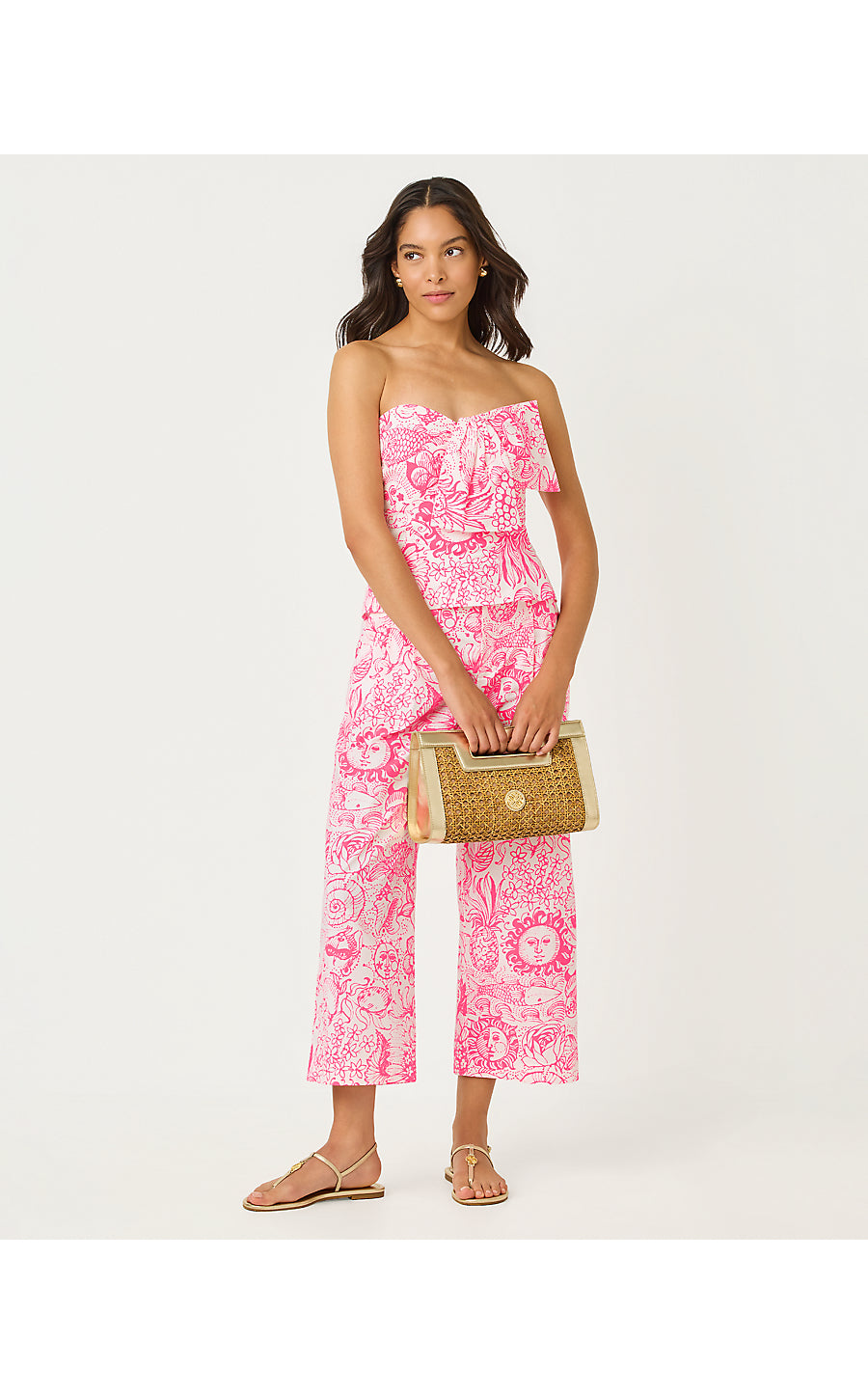 PARNI STRAPLESS CROPPED TOP, CHERRY BLOSSOM PINK FLEUR DE LILLY
