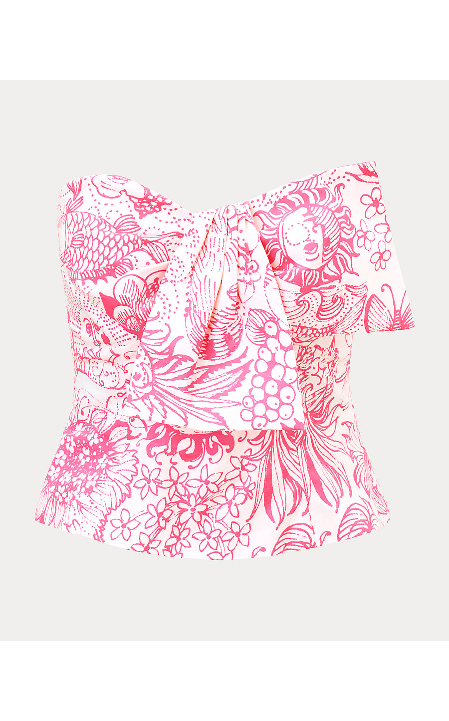 PARNI STRAPLESS CROPPED TOP, CHERRY BLOSSOM PINK FLEUR DE LILLY