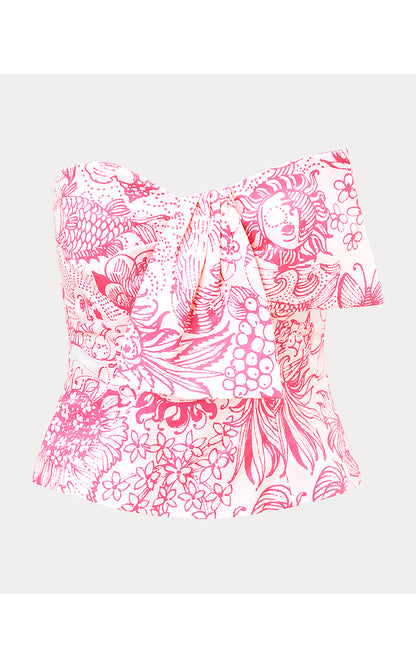 PARNI STRAPLESS CROPPED TOP, CHERRY BLOSSOM PINK FLEUR DE LILLY