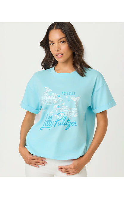 STELLA KNIT TOP, MULTI PISCES GRAPHIC