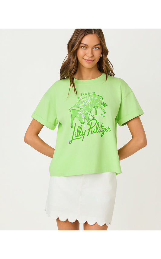 STELLA KNIT TOP, MULTI TAURUS GRAPHIC