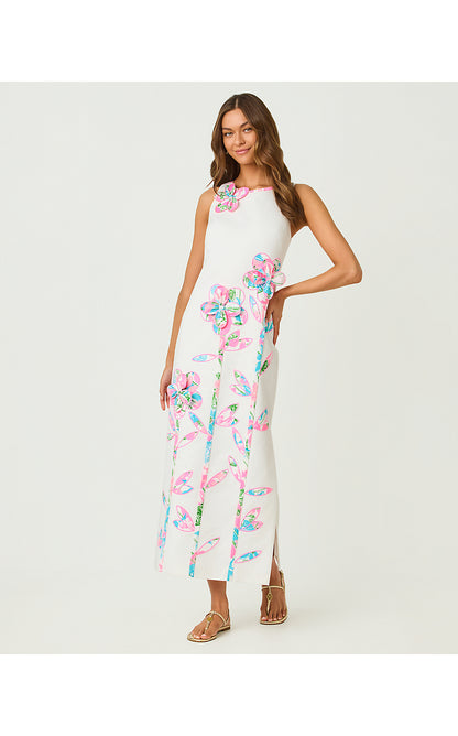 MARLEIGH STRETCH MAXI SHIFT, RESORT WHITE