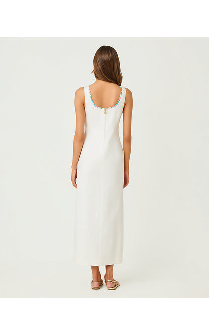 MARLEIGH STRETCH MAXI SHIFT, RESORT WHITE