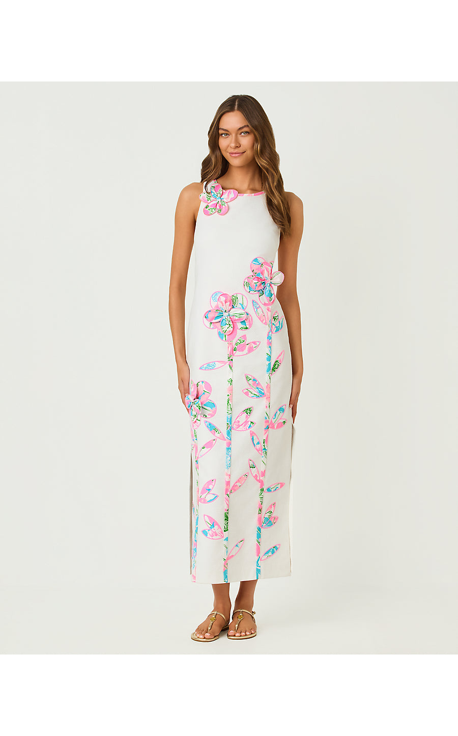 MARLEIGH STRETCH MAXI SHIFT, RESORT WHITE