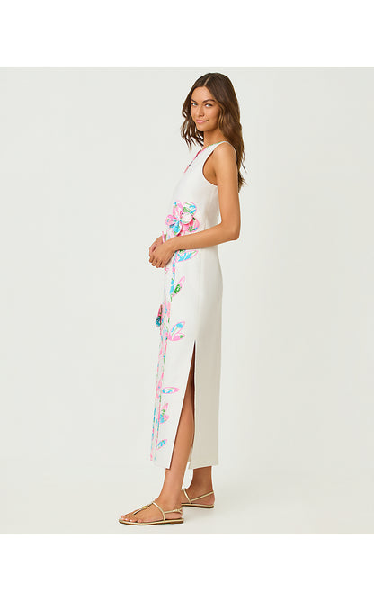 MARLEIGH STRETCH MAXI SHIFT, RESORT WHITE