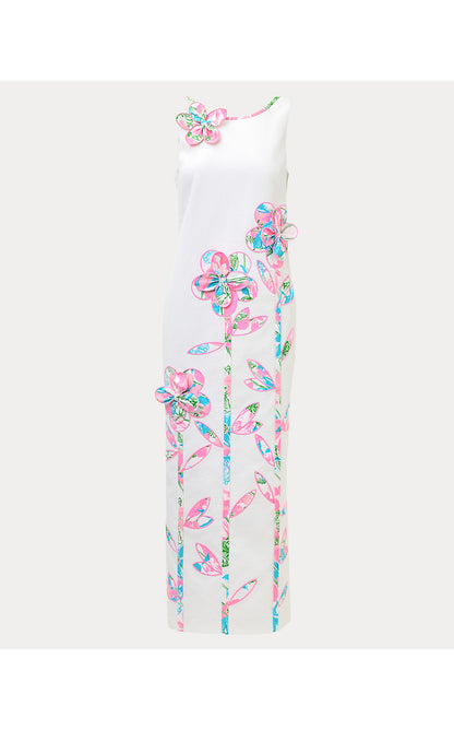 MARLEIGH STRETCH MAXI SHIFT, RESORT WHITE