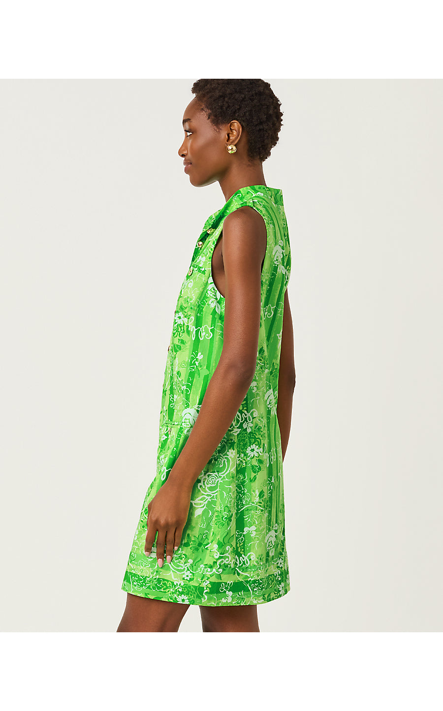 ZORELLA SHIFT, JACKFRUIT GREEN ROSEYS PETALS OVERLAY