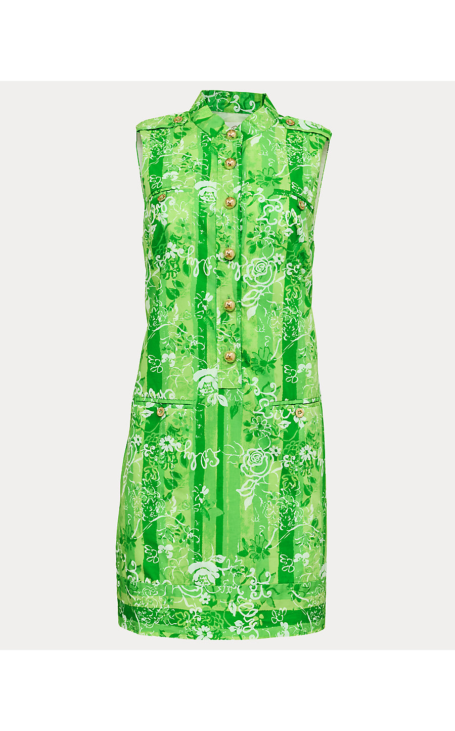 ZORELLA SHIFT, JACKFRUIT GREEN ROSEYS PETALS OVERLAY
