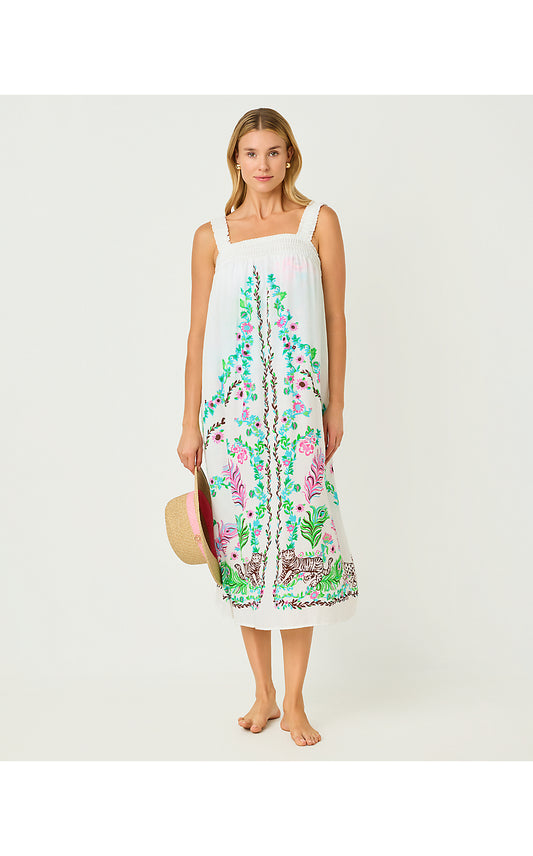 COLWIN MIDI COVERUP, RESORT WHITE ROYAL ZOO ENGINEERED COVERUP