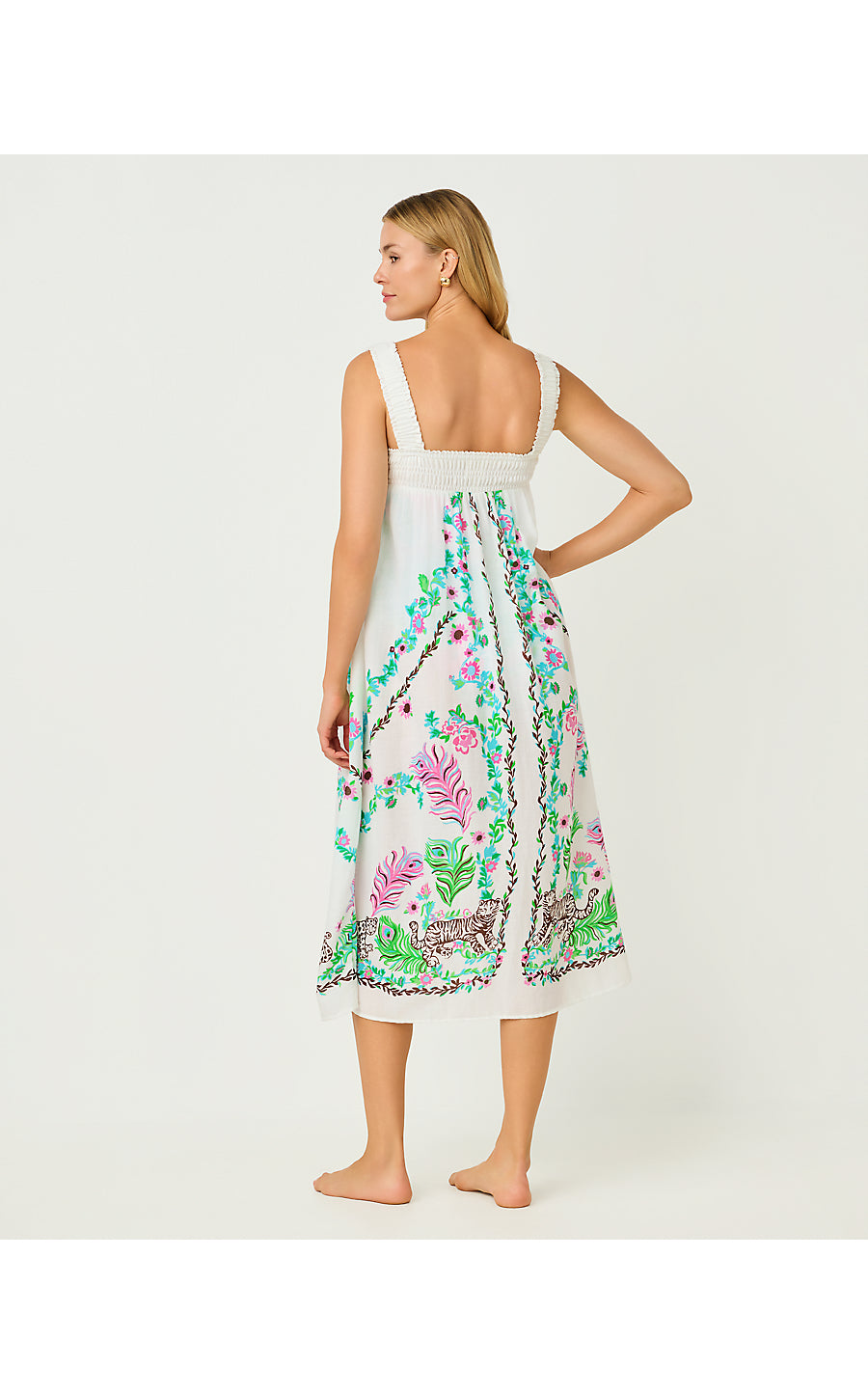 COLWIN MIDI COVERUP, RESORT WHITE ROYAL ZOO ENGINEERED COVERUP