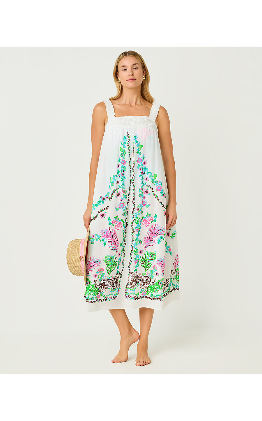 COLWIN MIDI COVERUP, RESORT WHITE ROYAL ZOO ENGINEERED COVERUP